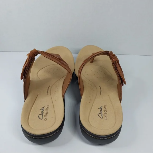 Clarks Collection Laurieann Rae Women SZ 12 Wide Brown Ultimate Comfort Sandals - Picture 4 of 16